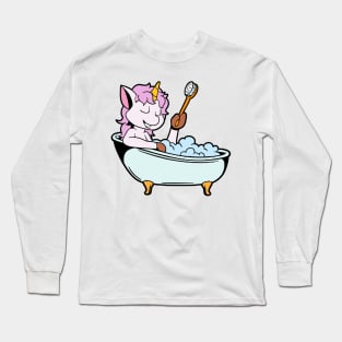 Unicorn takes bath in bathtub Long Sleeve T-Shirt